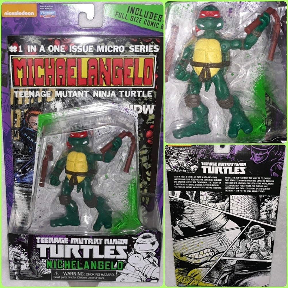Teenage Mutant Ninja Turtles Michaelangelo Full Comic Book  Nickelodeon Figure